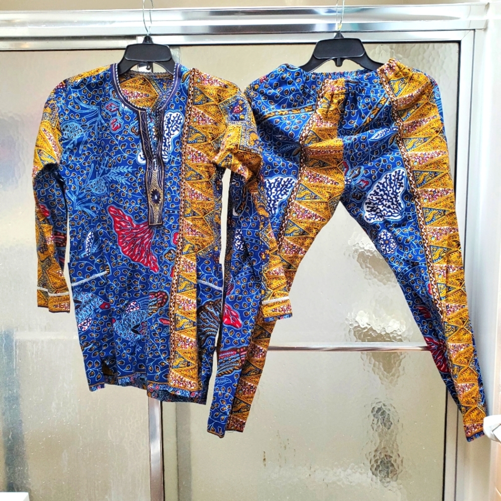 Preowned 2 Piece Set made with Ankara Material for young Boys; $35
